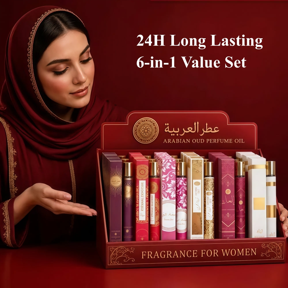 Women's 6-Piece Perfume Gift Set – Sweet Floral Fragrance Collection, 6 x 1.2 oz Portable Mini Sprays