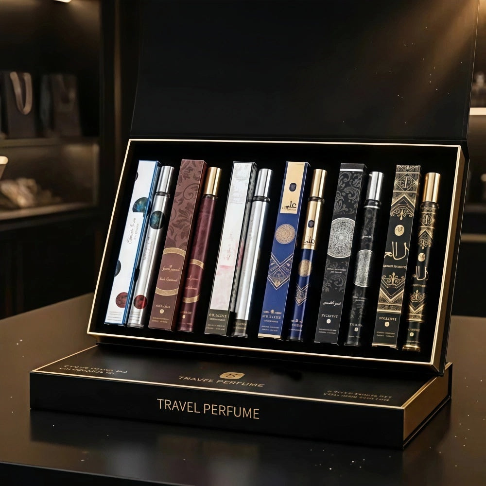 Men's Arabic Perfume Gift Set – 6 x 1.2 oz, Long-Lasting Amber & Oud Cologne Collection