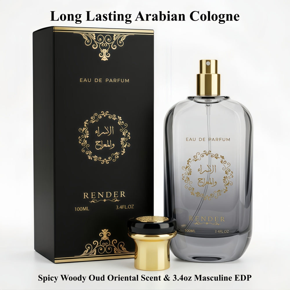 Men's Pheromone Perfume 3.4 oz (100ml) – Long-Lasting Arabian Cologne with Spicy Woody Oriental Scent