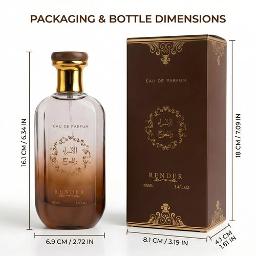 Dubai Arabian Perfume for Men 3.4 oz (100ml) – Choco Musk & Oriental Fragrance, Long-Lasting Gourmet Chocolate Scent